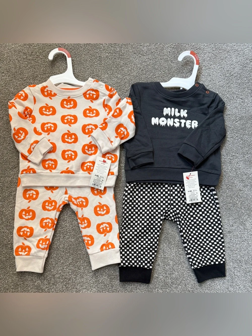 Halloween.  NEW with tags size 6M - 9M outfits.